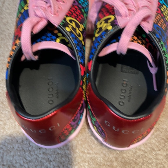 GUCCI $720 PSYCHEDELIC ACE GG LOGO SUPREME LEATHER SHOES Limit Ed Sz 36 - Picture 4 of 6